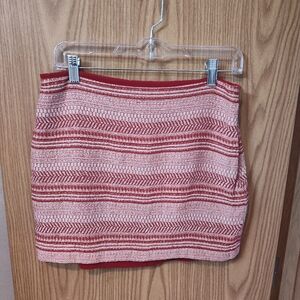 Banana Republic Red and Cream Mini Skirt